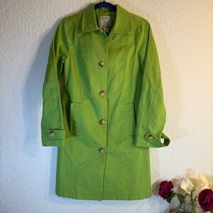 Old Navy lime green 100% cotton‎ beltless trench coat. Women’s Size S